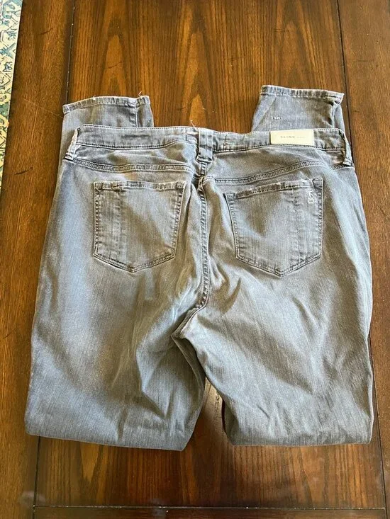 Slink Curvy Jeans Gray Skinny Distressed Ripped Knee Stretch High Rise Jegging14 - Picture 5 of 9